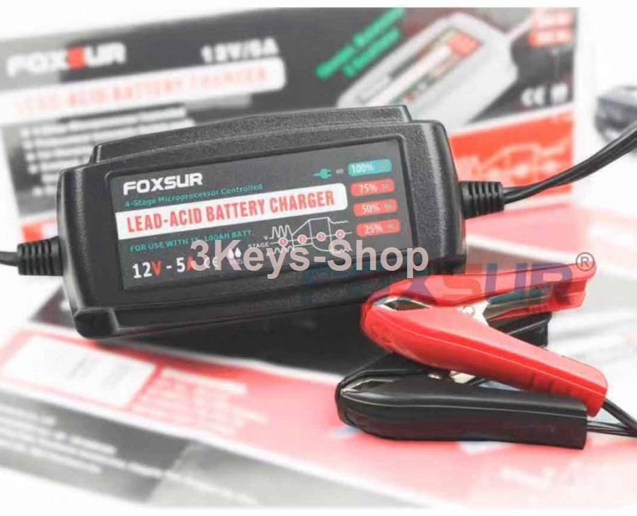 Car Battery Charger Smart Repair 12V5A 4-Stage Waterproof Battery Charger