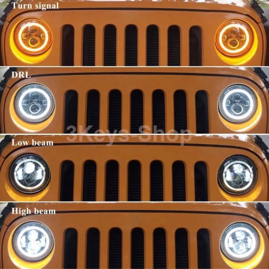 7'' LED Headlight Headlights High beam lights low beam lights Jeep / Harley motorcycle headlights