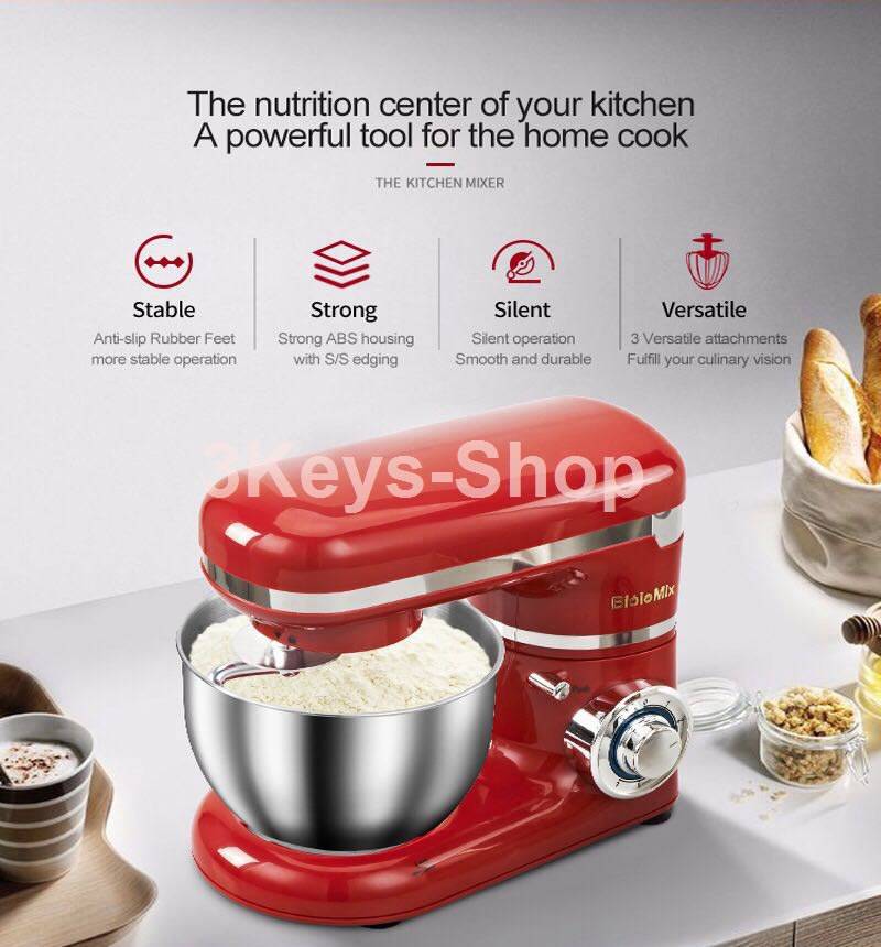 Stand Mixer, Kitchen Mixer, 1200W 6 Speed Tilt-Head Stand Mixers with Splash Guard, Stainless Steel