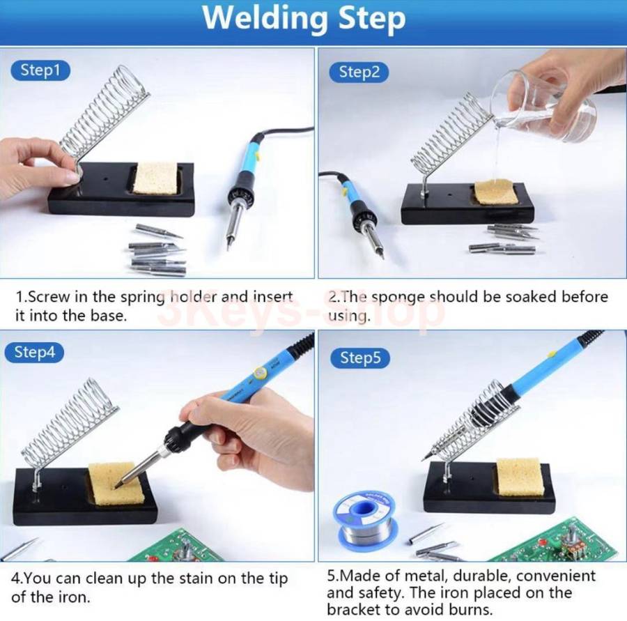 Soldering iron welding set 220V60W adjustable temperature electric iron set inside thermal welding t