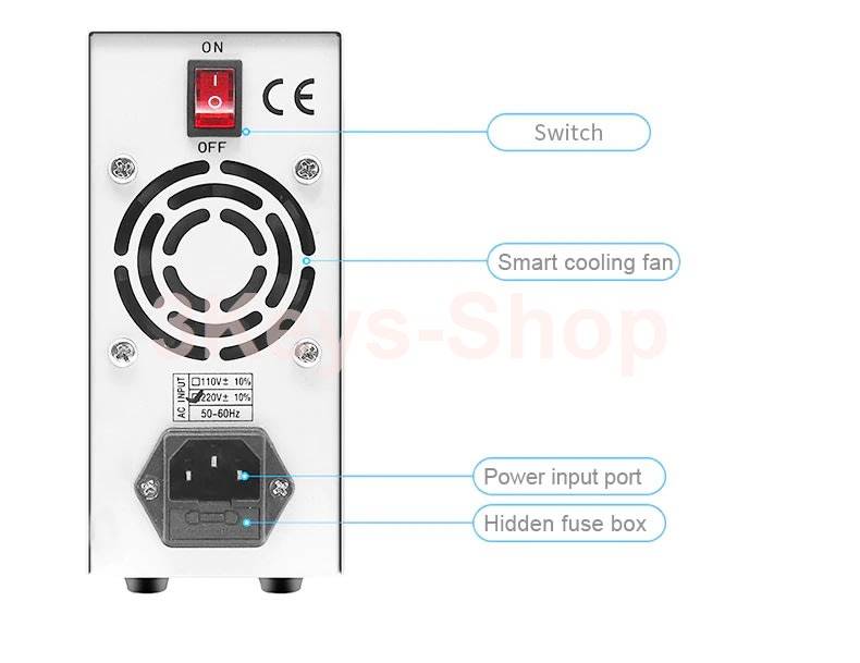 New Adjustable DC Power Supply 60V/5A Digital Display High Precision Current Meter