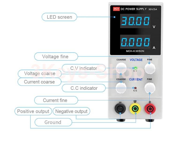New Adjustable DC Power Supply 60V/5A Digital Display High Precision Current Meter