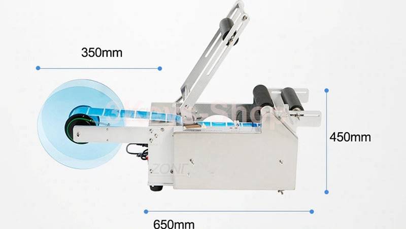 Automatic labeling machine for round bottles