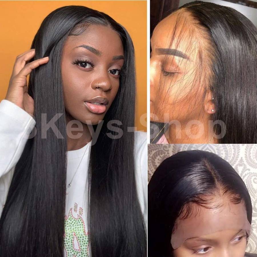 Straight Lace Front Wigs Human Hair (22 inch) Human Hair Wig with Baby Hair Pre Plucked Natural Hair