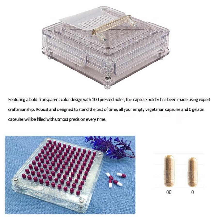 100 holes Acrylic capsule filling board/capsule filling device/Manual Capsule filling machine, manua