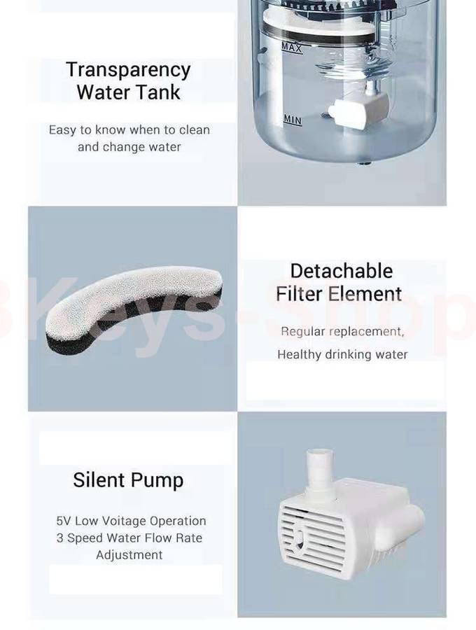 Intelligent Cat Water Fountain With Faucet Dog Water Dispenser Transparent Drinker Pet Drinking Filt