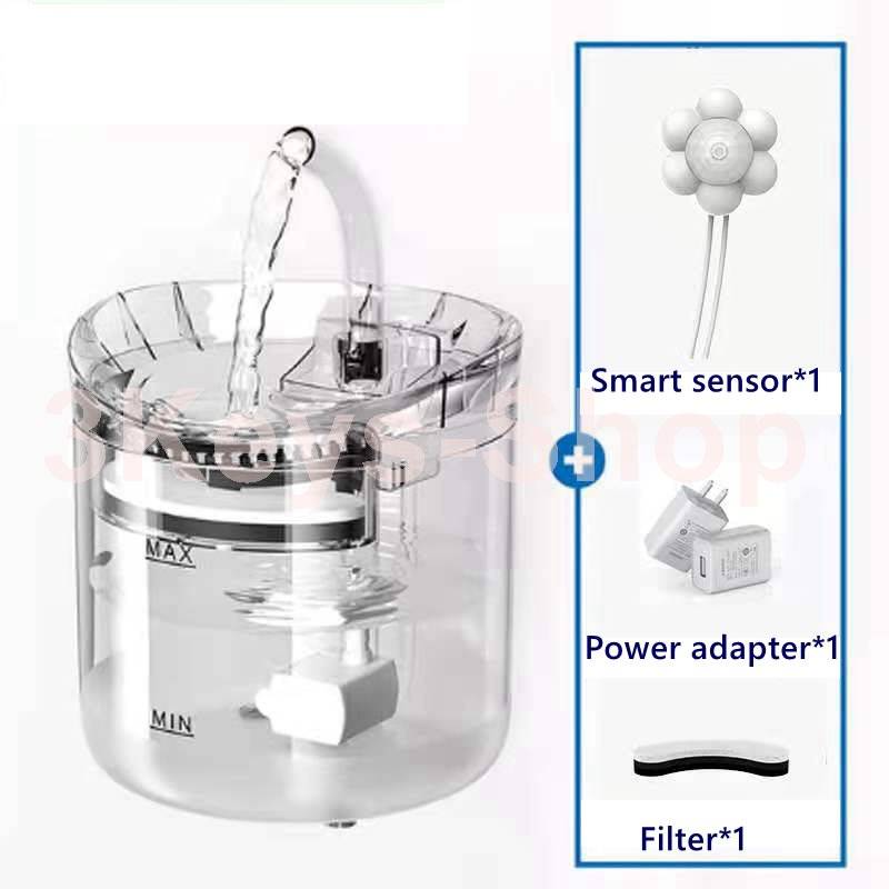 Intelligent Cat Water Fountain With Faucet Dog Water Dispenser Transparent Drinker Pet Drinking Filt