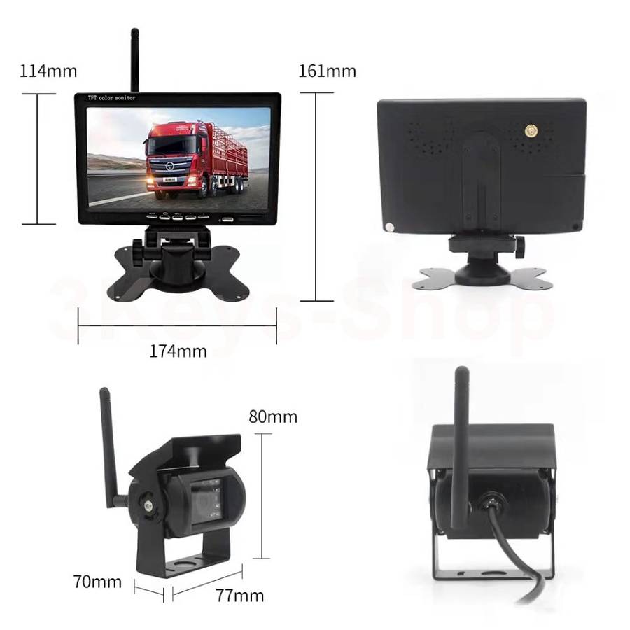 Wireless Car Backup Camera and Monitor Kit, Waterproof Night Vision Wireless Rear View Camera 7 Inch