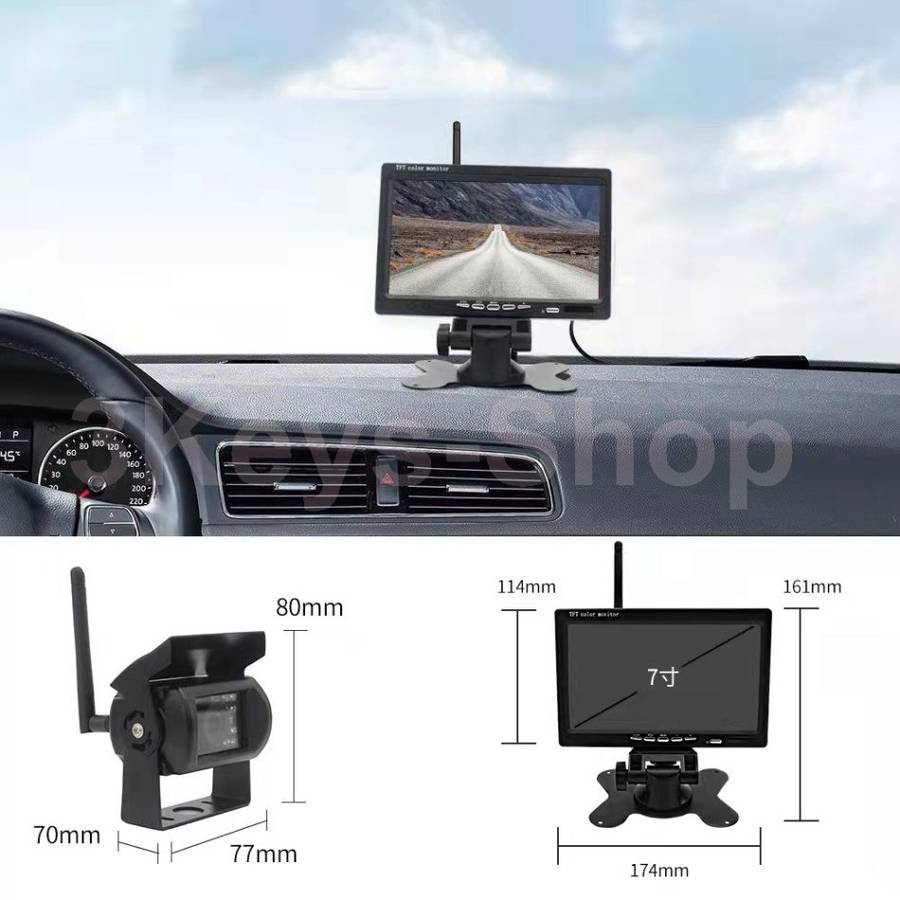 Wireless Car Backup Camera and Monitor Kit, Waterproof Night Vision Wireless Rear View Camera 7 Inch