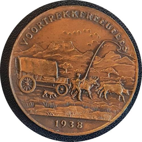 1938 Groot Trek Centenary: Map of Trek medallion, Bronze