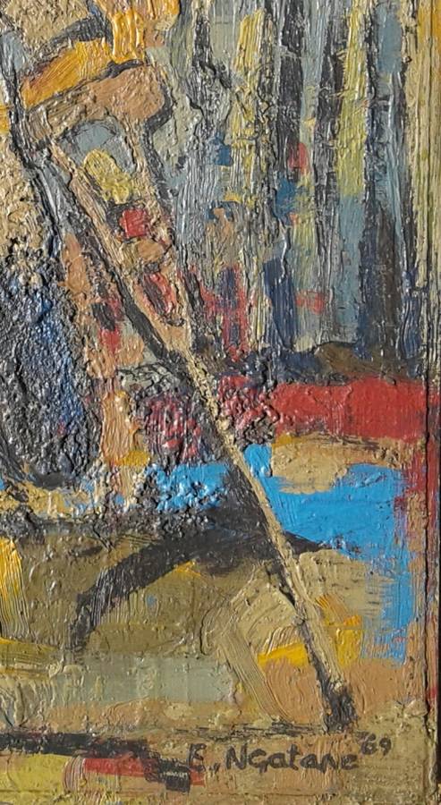 Ephraim Ngatane 1938-1971...Song of life 39x30 cm Oil