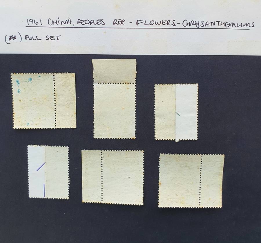 1960-1961 CHINA PEOPLES REP. FLOWERS - CHRYSANTHEMUMS FULL SET OF STAMPS