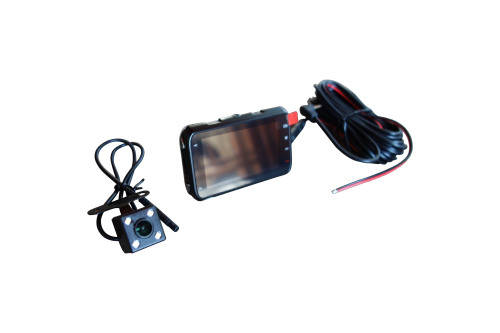 Dual Lens Full HD Car Dash Camera Video Recorder DVR with Motion Detection