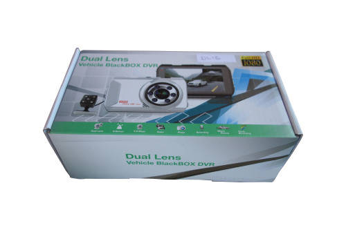 Dual Lens Full HD Car Dash Camera Video Recorder DVR with Motion Detection