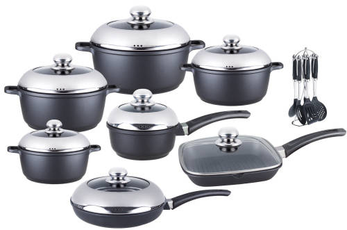21 Piece Die Cast Aluminum Cookware Pot Set - Non Stick (Second hand) PLEASE READ