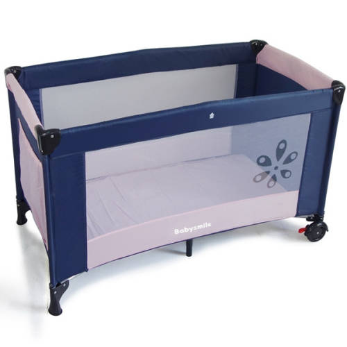 Folding Baby Crib Cot with Wheels (Playpen) - Red [Second hand]