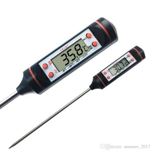 Stainless Steel Digital Cooking Thermometer with LCD Display