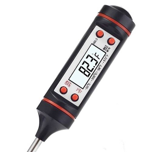 Stainless Steel Digital Cooking Thermometer with LCD Display