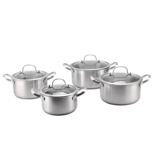 8 Piece Premium Stainless Steel Cookware Pot set - SS 304 (RTS-0135)