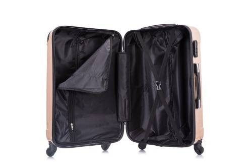 1 Piece ABS+PC Hard Luggage Trolley Bag (Medium) - Champagne - Please Read