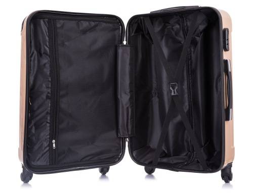 1 Piece ABS+PC Hard Luggage Trolley Bag (Medium) - Champagne - Please Read
