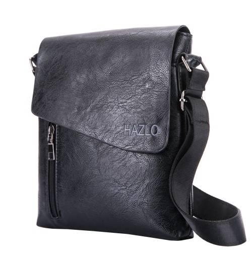 Faux Leather Shoulder Sling Bag - Black