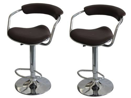Hazlo Modern Adjustable Swivel Faux Leather Kitchen Bar Stool Chair (Set of 2)