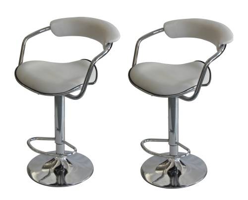 Hazlo Modern Adjustable Swivel Faux Leather Kitchen Bar Stool Chair (Set of 2)
