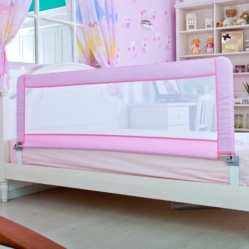 Kids Safety Swing Down Bed Guard Rail 1.5 Meter - Pink