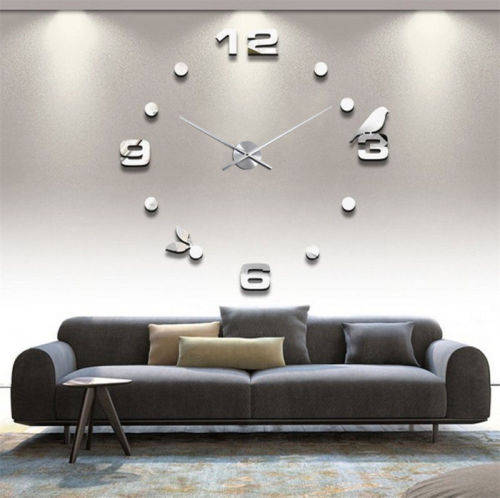 Modern DIY Large 3D Wall Clock (Home Decor) Gold (Second hand)