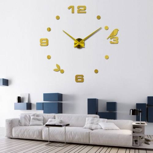 Modern DIY Large 3D Wall Clock (Home Decor) Gold (Second hand)
