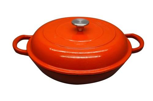 La Fermete 7 Piece Cast Iron Enamel Cookware Pot Set - Red