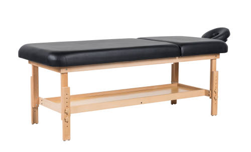 Hazlo Stationary Adjustable Spa Treatment Therapy Massage Table Bed - Black (Second hand)