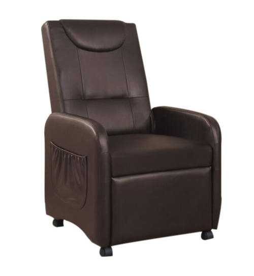 Hazlo Faux Leather Fold Back Recliner Couch Sofa Chair - Brown