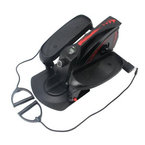 Zoolpro Elliptical Cycle Pedal Electric Resistance Exercise Trainer with Display Monitor  Black Red