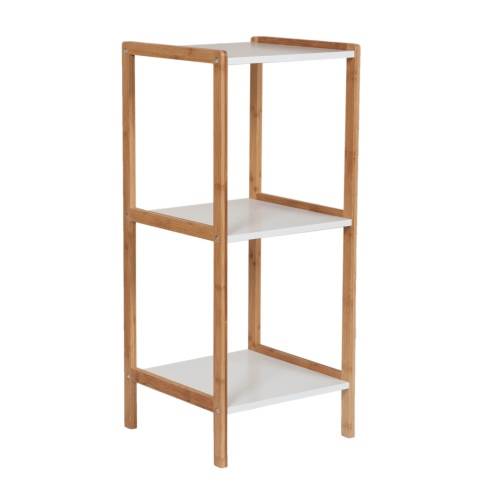 Hazlo 3-Tier Bamboo Storage Corner Multi-Purpose Shelf Unit