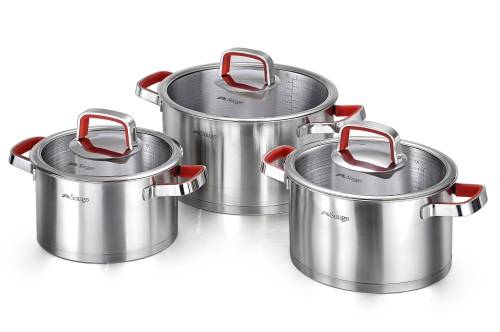 Solige 7 Piece Stainless Steel Cookware Pot Set with Aluminium Core (3 Ply) (Second Hand)