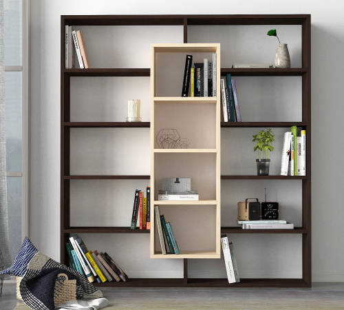 Hazlo Ample Bookcase Bookcase Cube Bookshelf Display Wenge and Maple