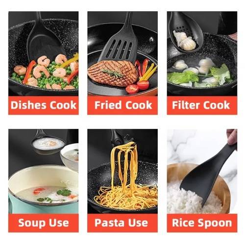 Alpine Gray 13 Piece Iron Non Stick Cookware Pot set - Black