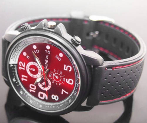 Men's Geneva Watch (Plus Free Hand Chain)
