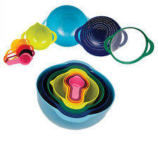 ***WINTER SPECIAL*** 8-piece Set  Multi-Colored Mixing Bowl with Measuring Cups, Colander and Si