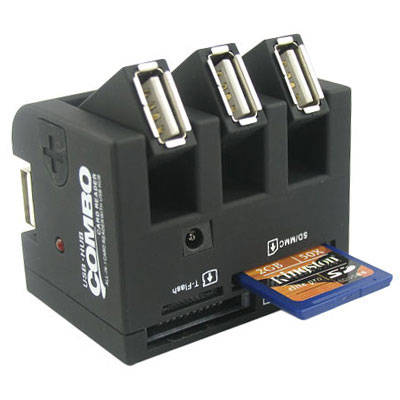 COMBO CARD READER     ALL IN 1 CARD READER AND 3 PORT USB HUB