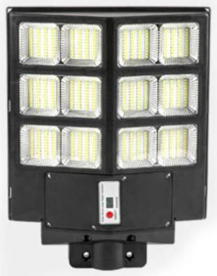 600W SOLAR STREET LIGHT / REMOTE CONTROL / MOTION SENSOR / IP66 WEATHERPROOF / 3 MODE LIGHT SETTING