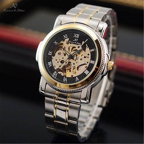 KRONEN & SOHNE / WARRIOR STEEL SKELETON /  BLACK GOLD / AUTOMATIC MECHANICAL / PAPERS / WARRANTY
