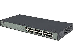 Mecer - Netis 24 Port 10/100/1000TX Gigabit Ethernet Switch Hub W/Rackmount Kit - Black
