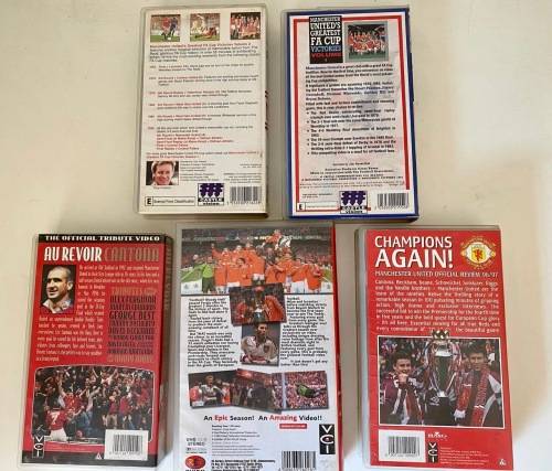 Manchester United VHS Casette Video Tapes x5 1980-1999