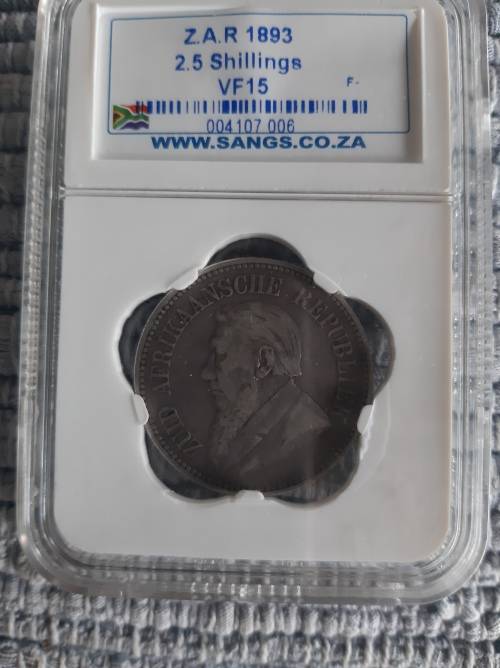 1893 2.5 shillings graded VF15 -F
