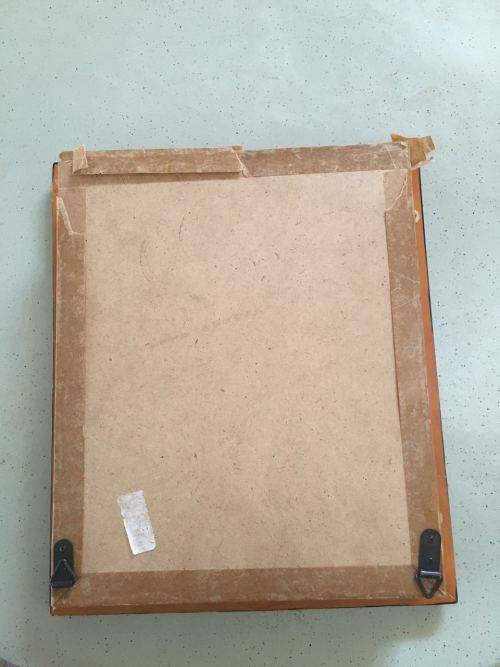 A AMAZING FRAMED BOXED SHELF WITH BOOKS AND PORCELAIN VASE