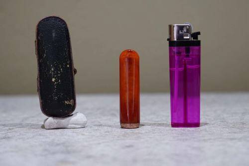 Antique cased amber cigar holder