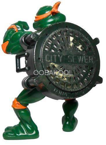TEENAGE MUTANT NINJA TURTLES / MICHAELANGELO TALK BOX  / 1991 / VINTAGE 11cm OobaKool Action Figure